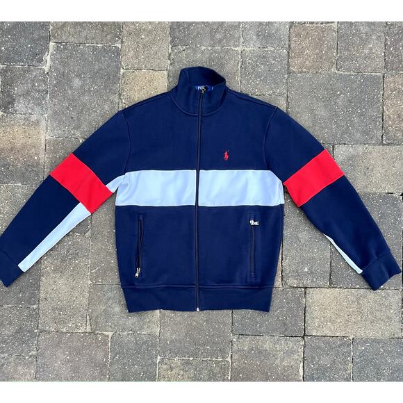 Polo by Ralph Lauren red, white, blue retro style track jacket size S - Picture 2 of 7